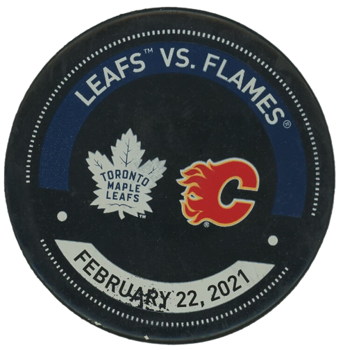 Warm-Up Used Puck - Toronto Maple Leafs Vs. Calgary Flames Feb 22