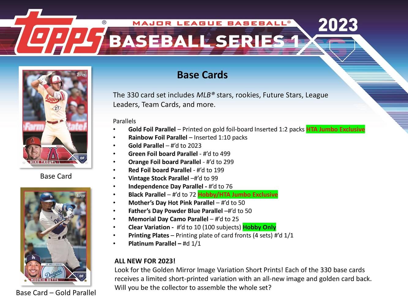 2023 Topps Series 1 Baseball Hobby Jumbo Box CloutsnChara