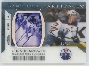 22-23 Upper Deck Artifacts Game Used Ticket Connor McDavid