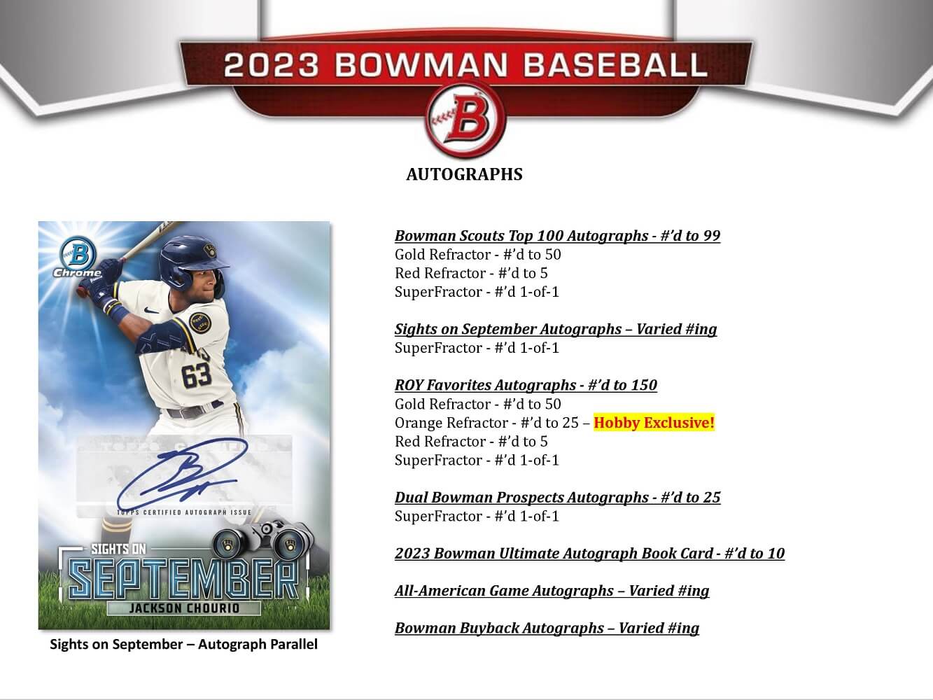 2023 Bowman Baseball Hobby Box - CloutsnChara