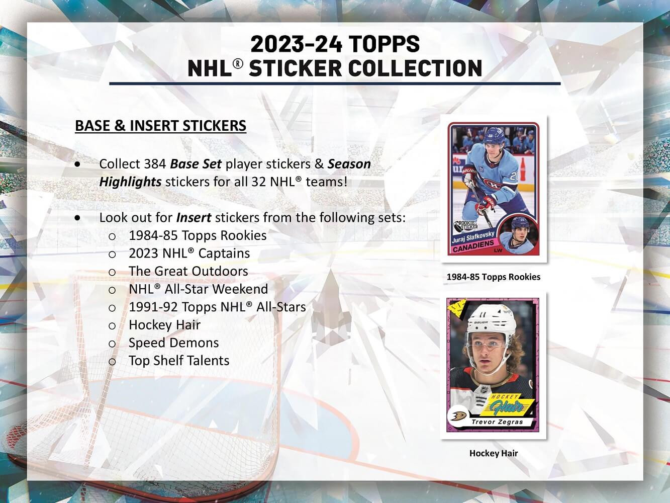 202324 Topps NHL Sticker Packs Box CloutsnChara
