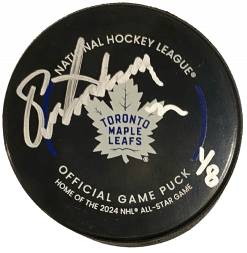 Eric Lindros Autographed Puck Toronto Maple Leafs /8